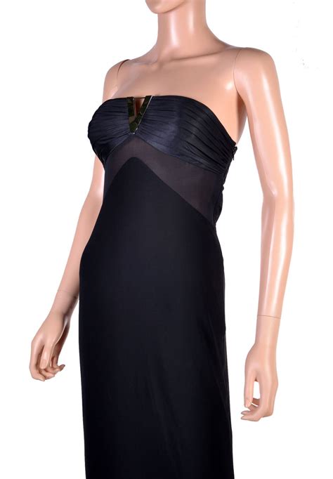 versace gold and black dress|versace strapless dress.